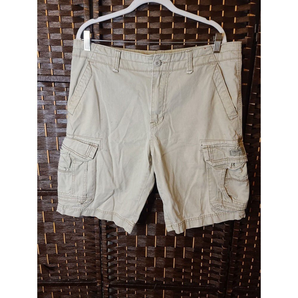 Y2k Unionbay shorts Men 34x30 Beige Khaki‎ Cargo Loose Skater Street Wear